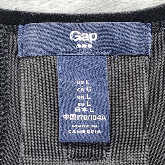 Gap Top Womens L Black Plush Velvet Strappy Racerback Pleat Side Slit Holiday - Picture 3 of 9